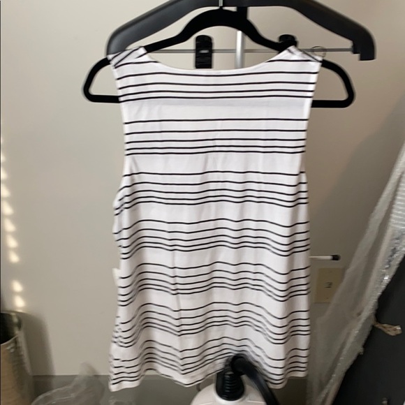 NWT signature tee tank blk/white stripe BANANA szL - Picture 2 of 3